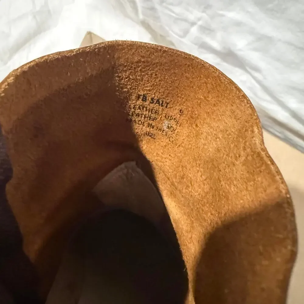 Freebird by Steven Salt Brown Leather Ankle Boots Cognac Western Boho 9 W/ Box
